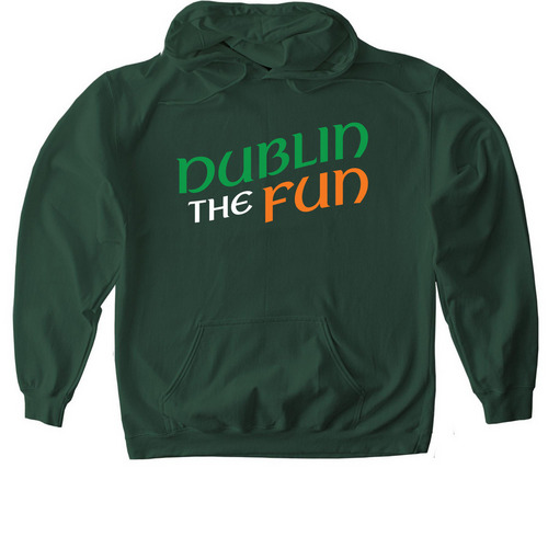 Dublin the Fun Hoodie, a Forest Green Softstyle Pullover Hoodie