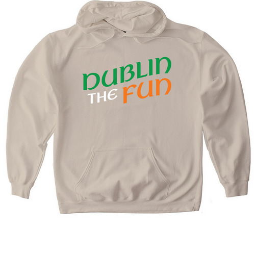 Dublin the Fun Hoodie, a Sand Gildan Softstyle Pullover Hoodie