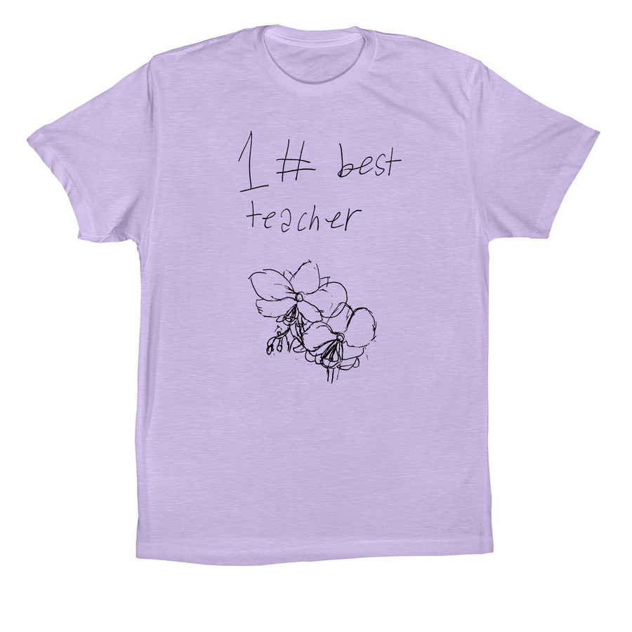 Best Teacher, a Dark Lavender Premium Cotton Tee