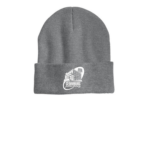 CPL Beanies, a Dark Heather Grey Printed Cuffed Beanie