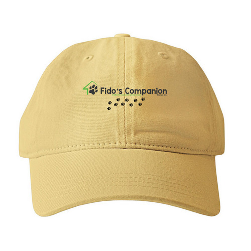 Fidos Hats, a Mustard Printed Pigment Dye Baseball Cap