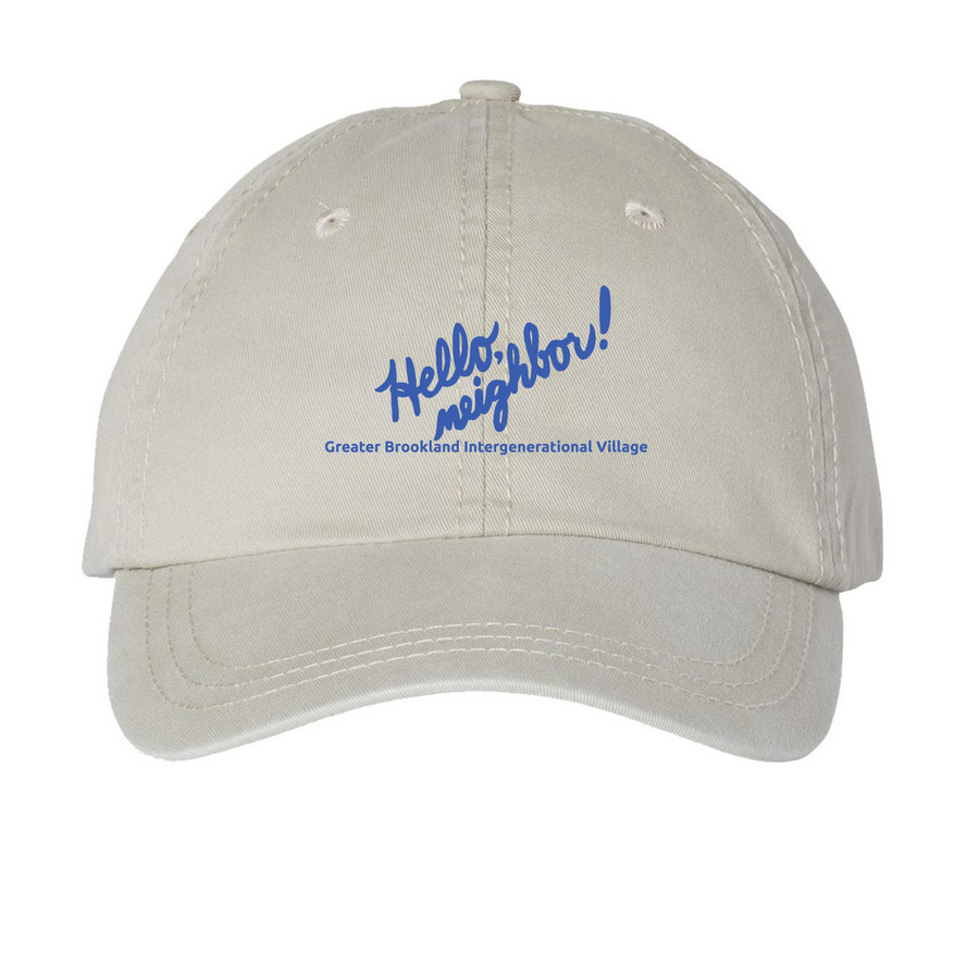 Hello Neighbor Hat, a Stone Printed Pigment Dye Baseball Cap