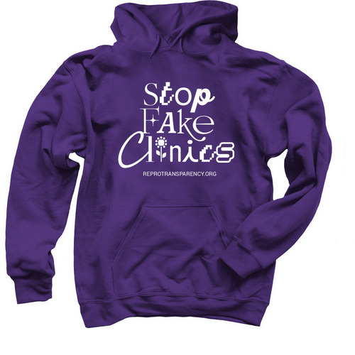 Stop Fake Clinics: Digital After Dark, a Purple Pullover Hoodie