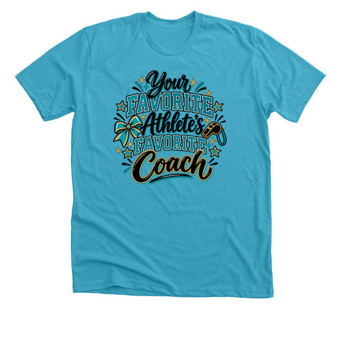 COACHES 1, a Heather Aqua Premium Unisex Tee