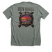 JAIL BOUND JET BOATS, a Deep Heather Premium Unisex Tee (back-view)