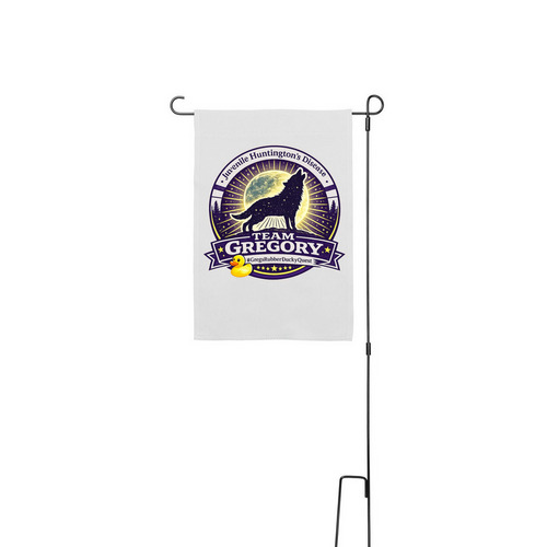 Team Gregory - JHD Awareness&nbsp;, a White 12" x 18" Yard Flag with Stake