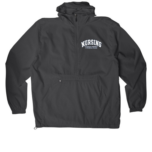 BCTC Nursing Half-Zip Windbreaker, a Graphite Packable Anorak