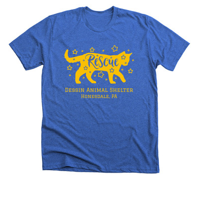 Cat Rescue Tee, a Heather True Royal Premium Unisex Tee