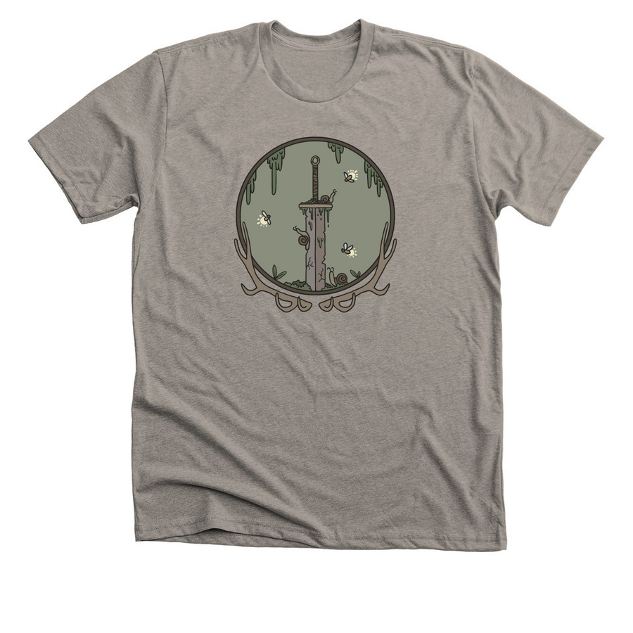 Mosswalker's Crest T-Shirts & Hoodies, a Heather Stone Premium Unisex Tee