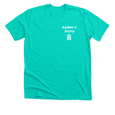 Ayden's Army 2026, a Heather Sea Green Premium Unisex Tee