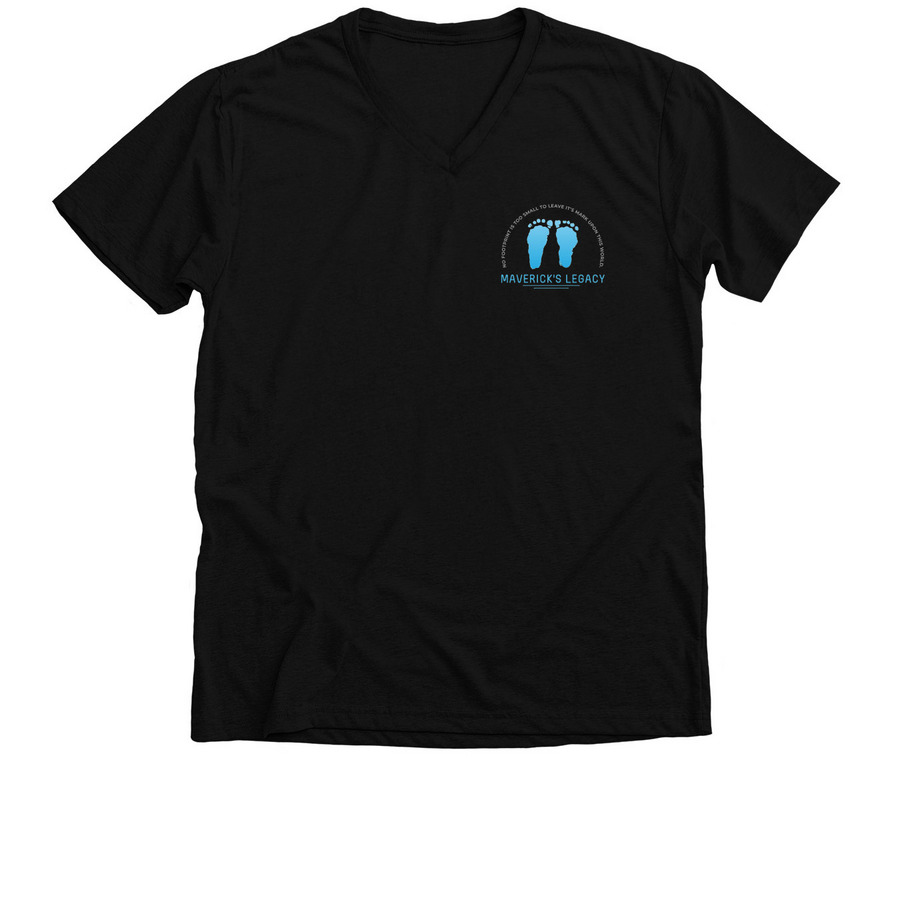 Maverick's Legacy Shirts: Double Sided, a Solid Black Blend Premium V-Neck Tee