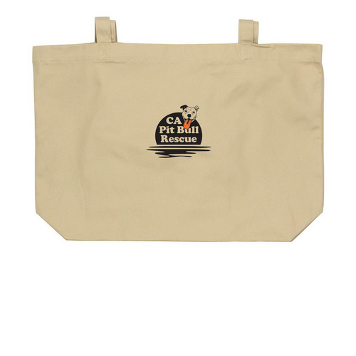CA Pit Bull - Sunset Totes, a Oyster Large Organic Cotton Tote Bag