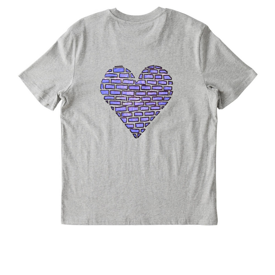 "Violet Bridge" - Purple Heart by Holden, a Cool Heather Grey Stanley/Stella Unisex Creator 2.0 Tee (back-view)