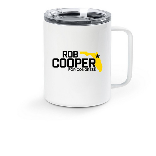 People Over Politics Travel Mug, a White Stainless Steel Travel Mug