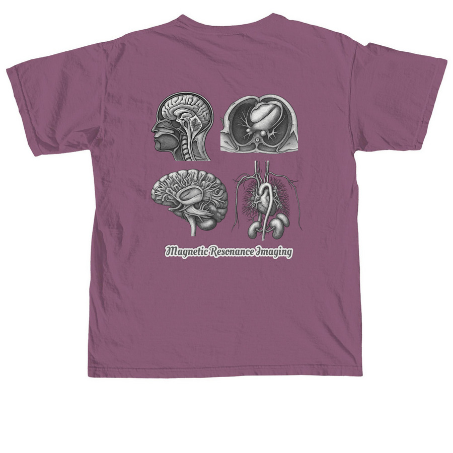 MRI Imaging, a Berry Comfort Colors Unisex Tee (back-view)