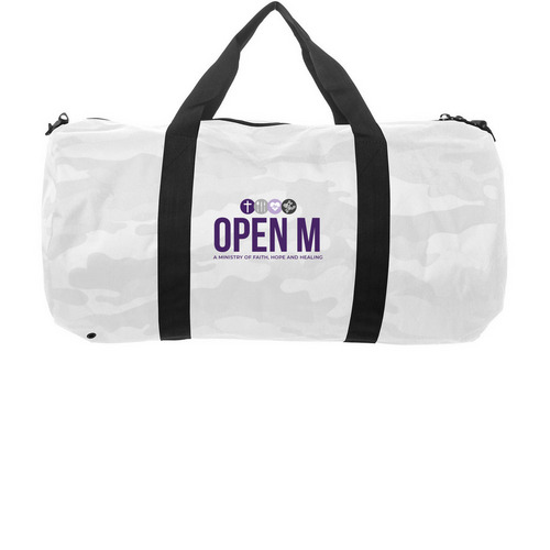 Carry More Than Gear. Carry Hope., a White Camo Day Tripper Duffel Bag