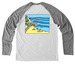 Cold Point, a Aluminum Grey/ Bright White Allmade Eco Triblend Colorblock Raglan Long Sleeve Tee (back-view)