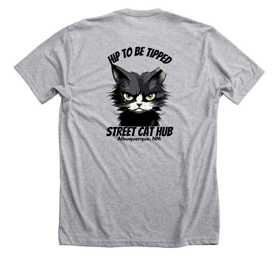 HIP TO BE TIPPED - back of shirt, a Athletic Heather Premium Unisex Tee (back-view)
