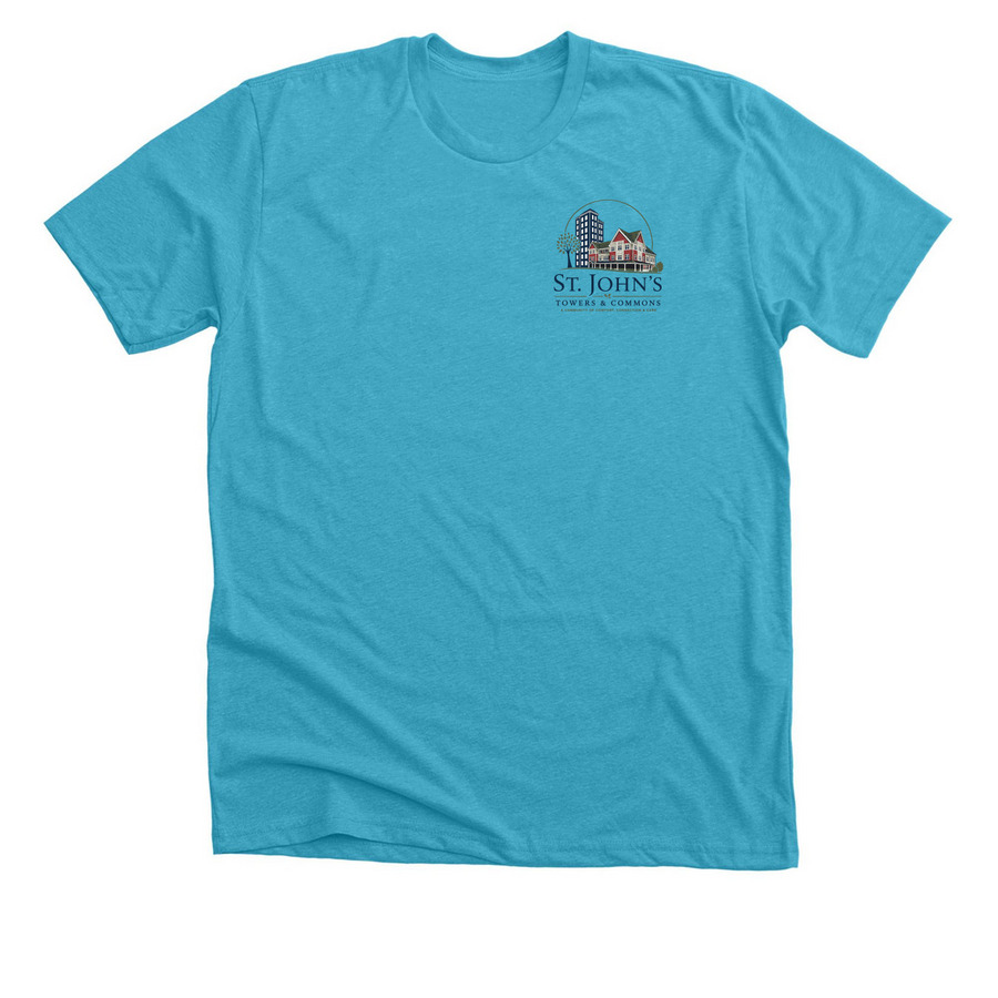 St. John's Towers/Commons, a Heather Aqua Premium Unisex Tee