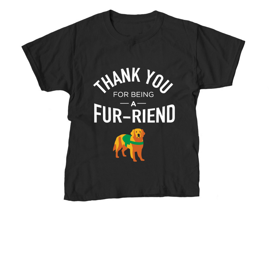 Fur-riend, a Black Youth Unisex Tee