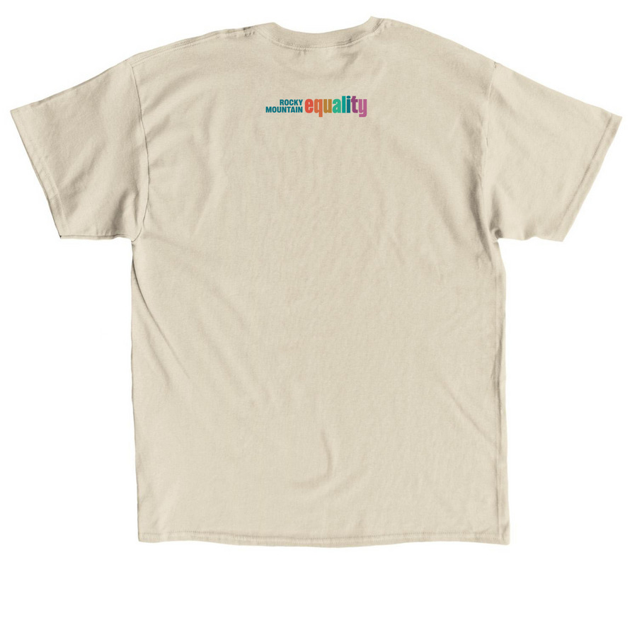 Beige Rainbow Pride T-Shirt, a Sand Classic Unisex Tee (back-view)