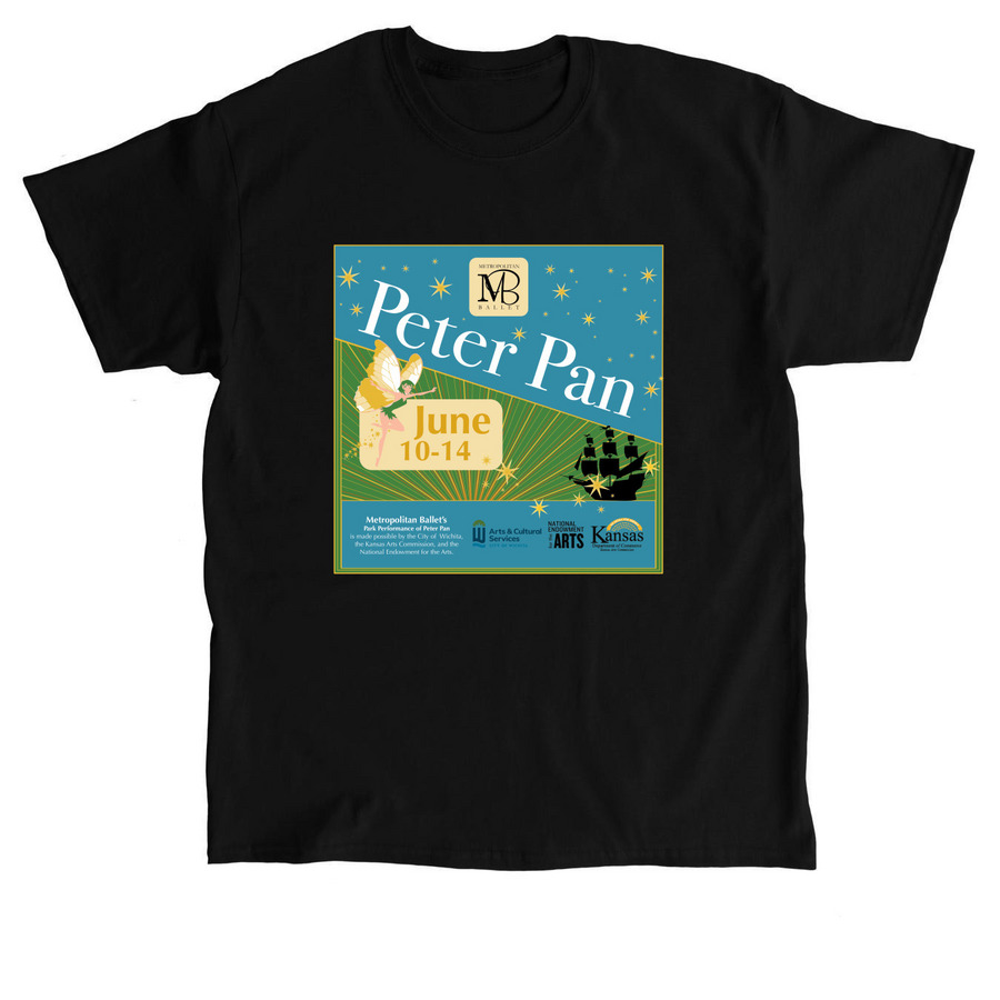 2026 Peter Pan Wear- Short Sleeve *Front, a Black Classic Unisex Tee
