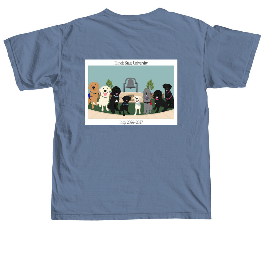 Indy Student Trainer 2026-2027!, a Blue Jean Comfort Colors Unisex Tee (back-view)