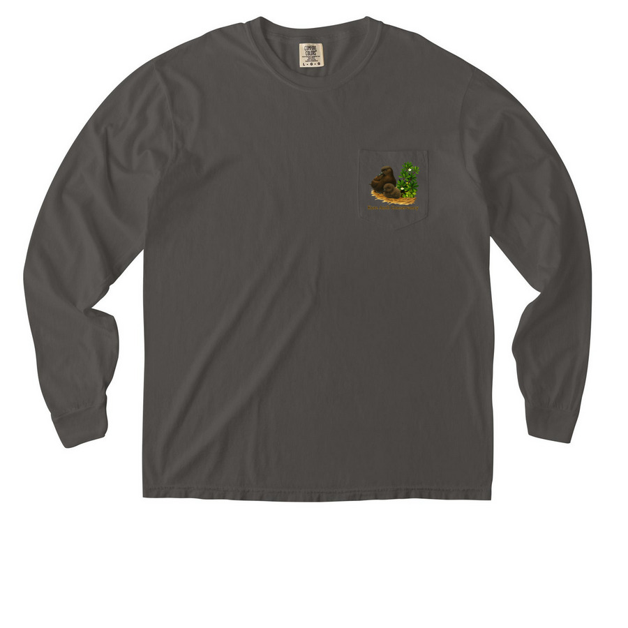 ?Ao?? (Christmas Shearwater) W/ Pockets!, a Pepper Comfort Colors Long Sleeve Pocket Tee