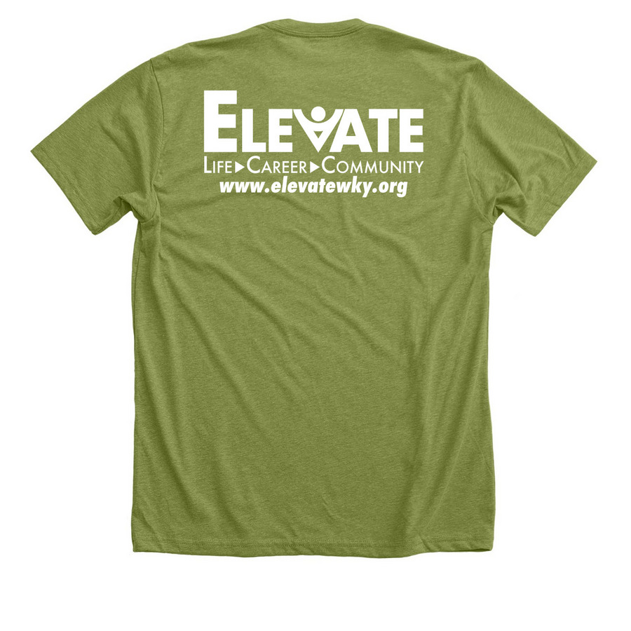 Elevate Icon, a Heather Green Premium Unisex Tee (back-view)