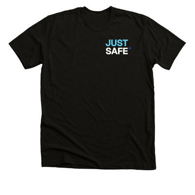 Just Safe: Safety and Healing, a Solid Black Blend Premium Unisex Tee