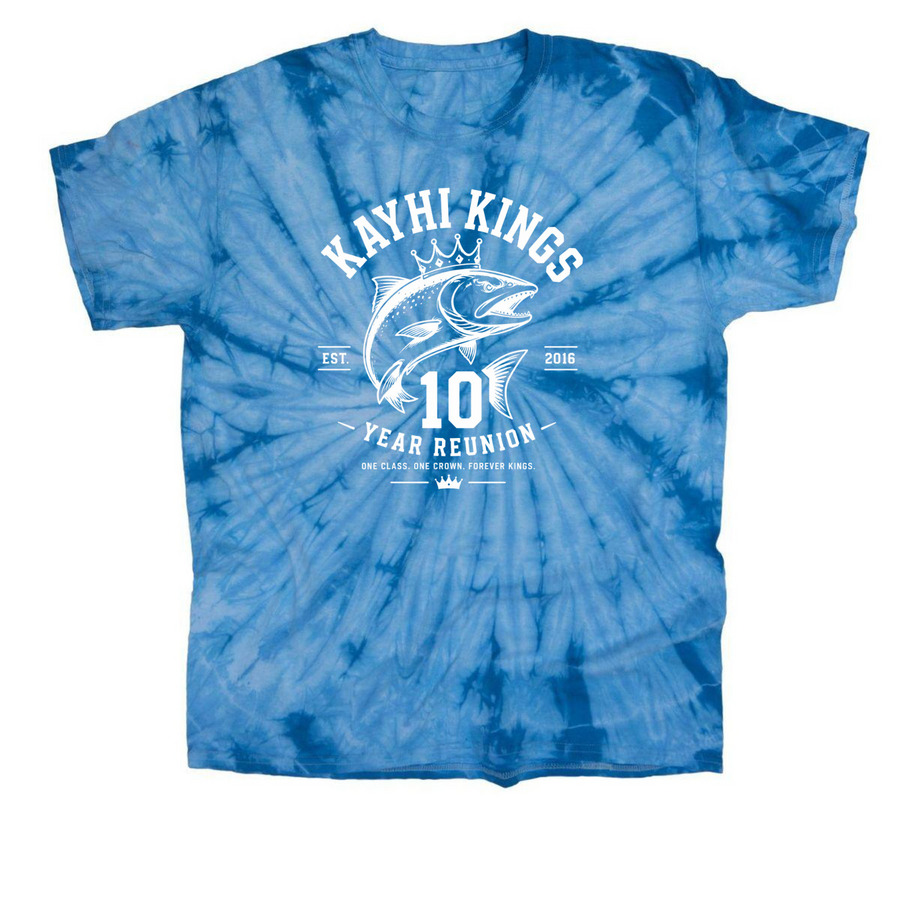 Reunion (WHITE LOGO), a Baby Blue Classic Tie Dye Tee