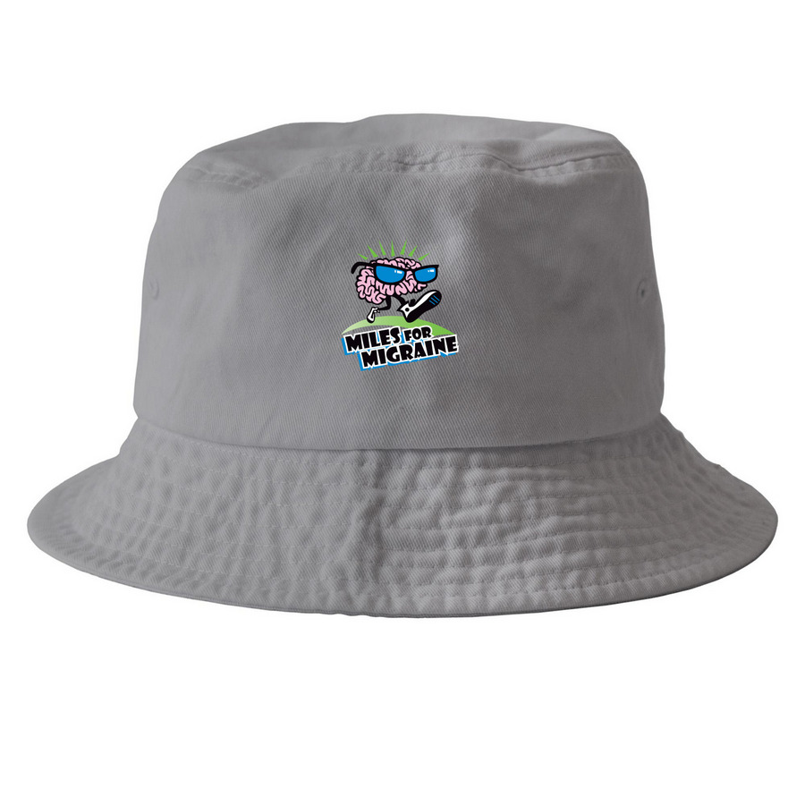 Miles for Migraine Bucket Hat, a Grey Printed Bucket Hat