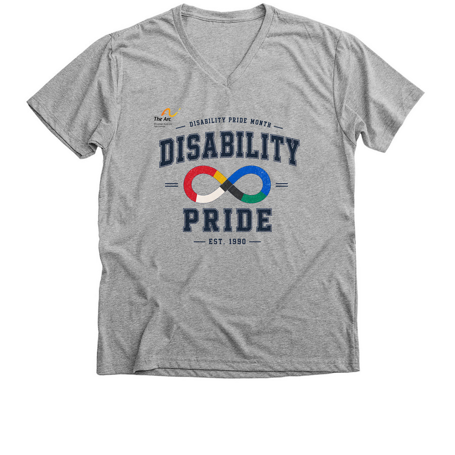 Disability Pride 2026, a Athletic Heather Premium V-Neck Tee