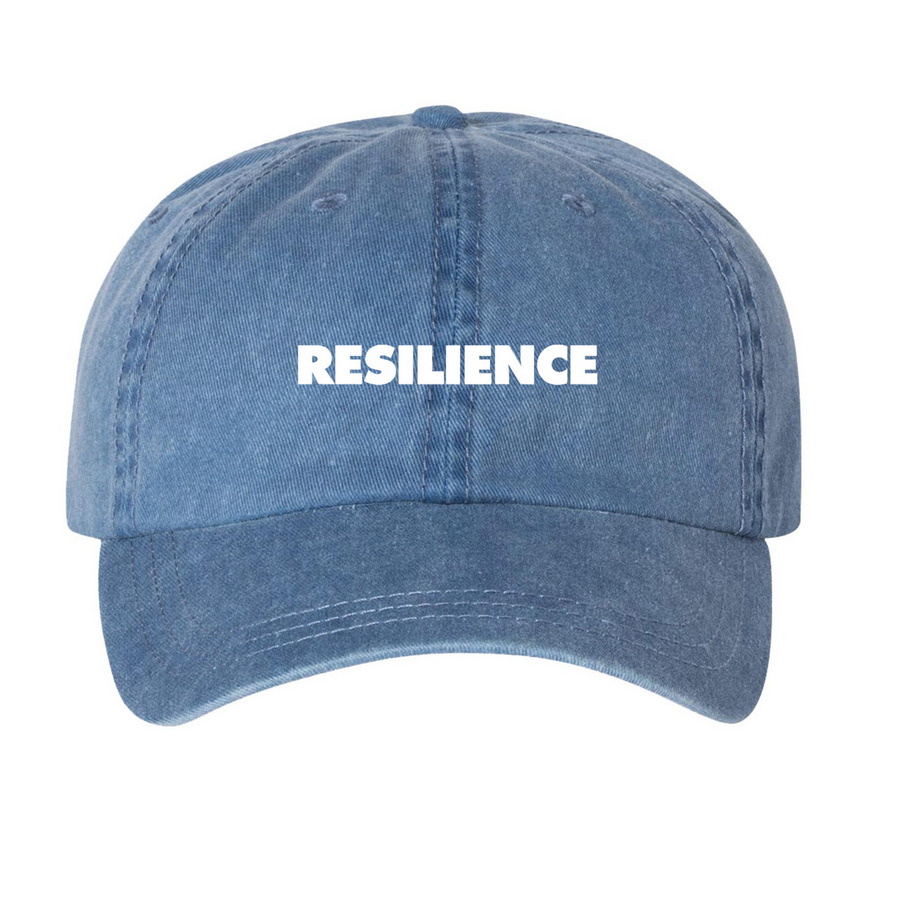 Resilience Hat, a Royal Blue Printed Pigment Dye Baseball Cap