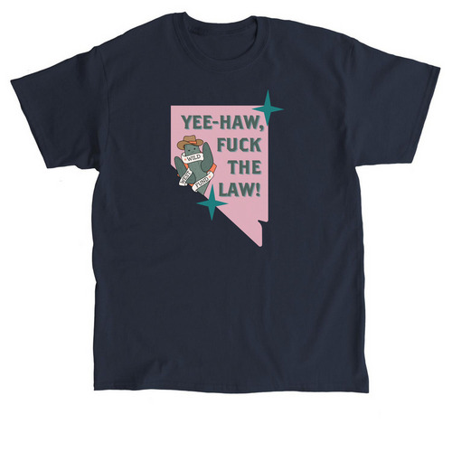 Yee-Haw, F*ck The Law! (Pink), a Navy Classic Unisex Tee