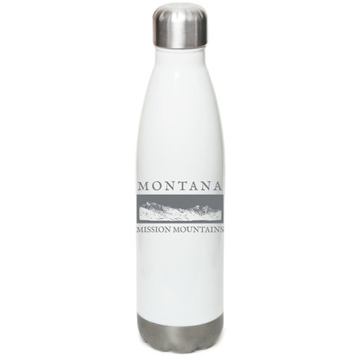 MT Mission Mountains, a White Stainless Steel Water Bottle