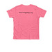 The Vintage Dog YOUTH Logo, a Neon Pink Premium Youth Tee (back-view)