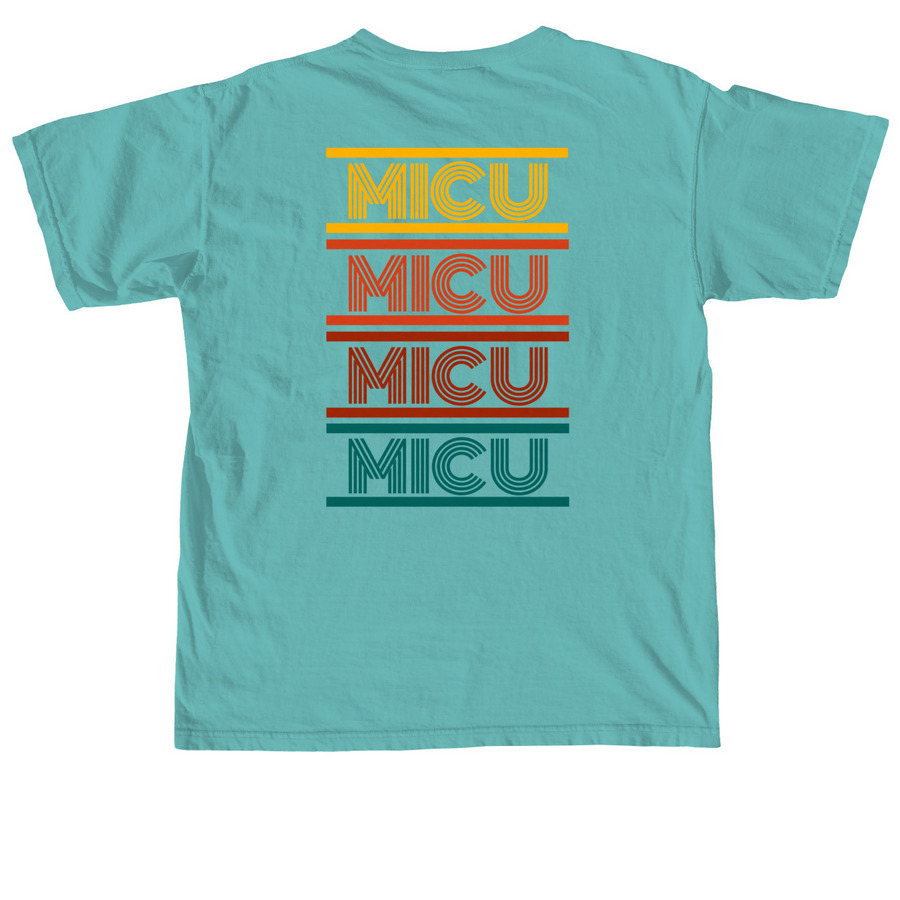 Retro MICU, a Seafoam Comfort Colors Unisex Tee (back-view)