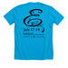 Disney's Frozen - Filigree - Black Font, a Neon Blue Premium Unisex Tee (back-view)