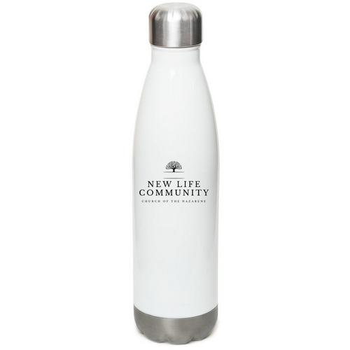 New Life Community, a White Stainless Steel Water Bottle
