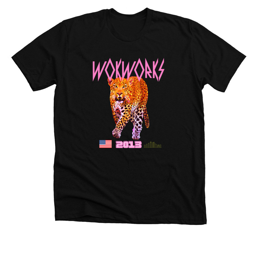 Wokworks Leopard Band Tee, a Solid Black Blend Premium Unisex Tee