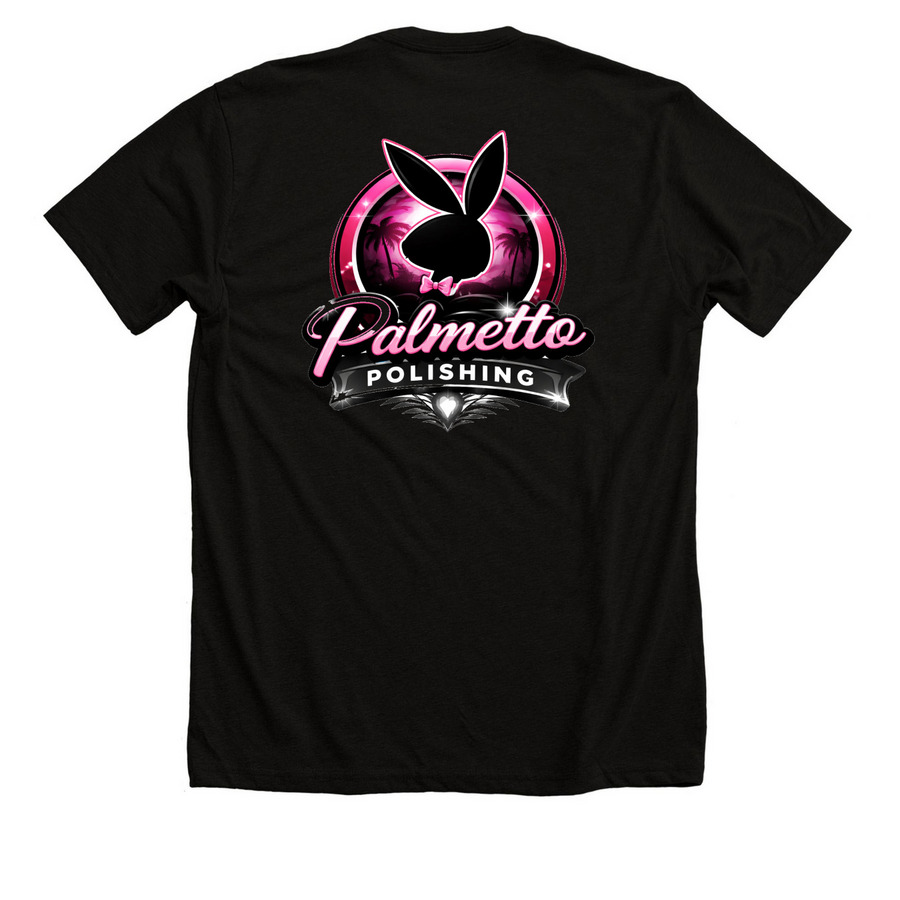 Playboy Polishing, a Solid Black Blend Premium Unisex Tee (back-view)