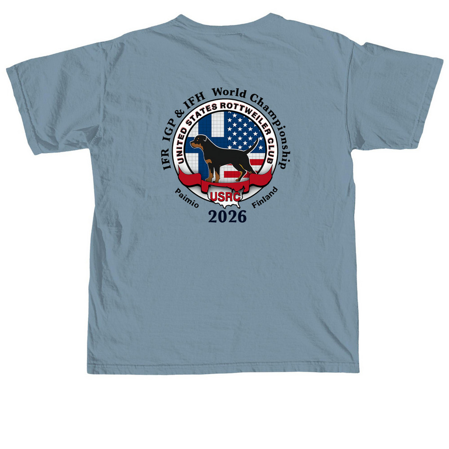 USRC 2026 IFR WORLD TEAM, a Ice Blue Comfort Colors Unisex Tee (back-view)
