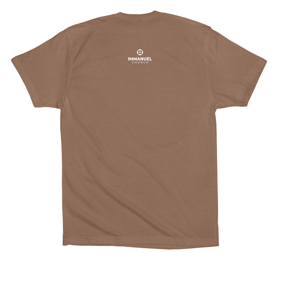 He Is Risen..., a Vintage Brown Premium Cotton Tee (back-view)
