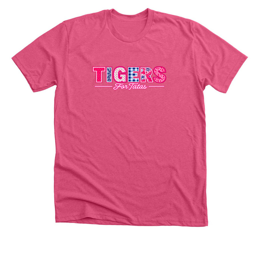 Tigers for Tatas Breast Cancer Awareness Shir, a Heather Charity Pink Premium Unisex Tee