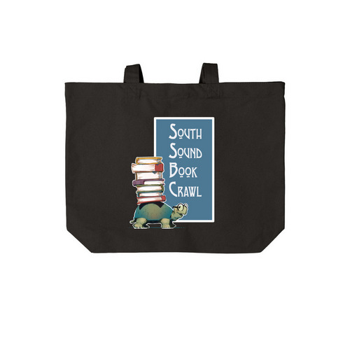 South Sound Book Crawl 2026 Tote, a Deep Black Cotton Canvas Tote Bag