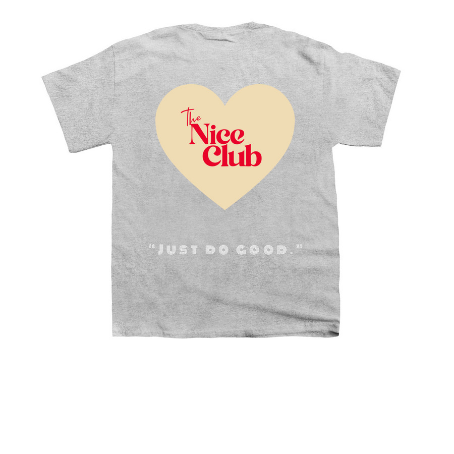Nice Club Shirts for Homelessness, a Sport Grey Youth Unisex Tee (back-view)