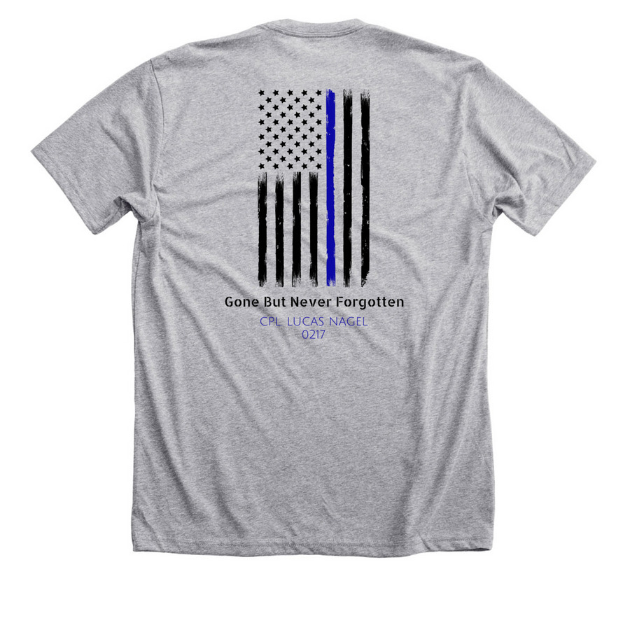 Gone But Never Forgotten, a Athletic Heather Premium Unisex Tee (back-view)