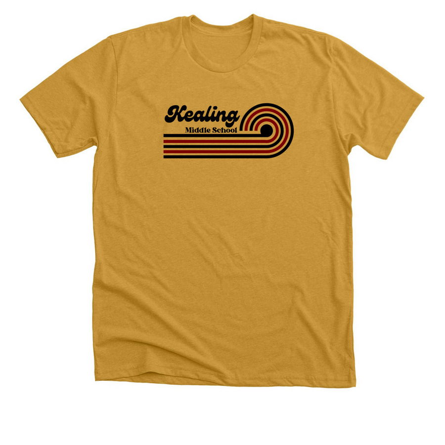 Kealing Retro, a Heather Mustard Premium Unisex Tee