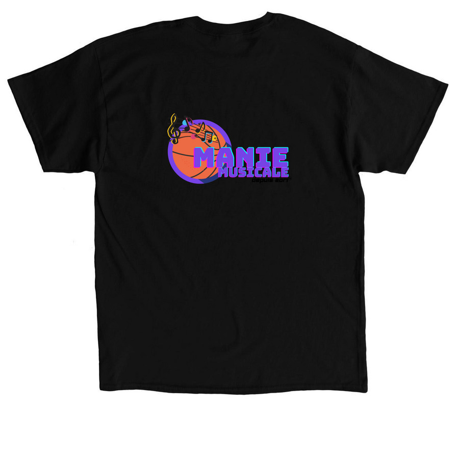 Nation Manie song apparel, a Black Classic Unisex Tee (back-view)